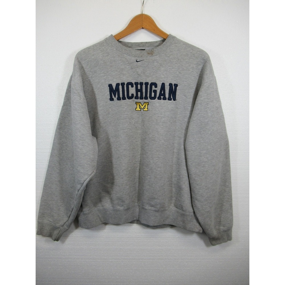 Vtg 90s Y2K University Of Michigan Nike Team Crewneck Sweatshirt Men L Swoosh
